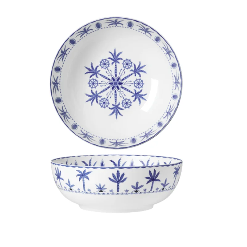 William Edwards Large Bowl Coupe 9 1/8 in (2 qt) Sultans Garden Blue - Set of 6 William Edwards Large Bowl Coupe 9 1/8 in (2 qt) Sultans Garden Blue - Set of 6