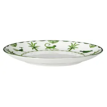 William Edwards Coupe Plate 6 1/2 in Sultans Garden Green - Set of 12