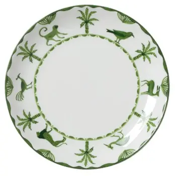 William Edwards Coupe Plate 6 1/2 in Sultans Garden Green - Set of 12