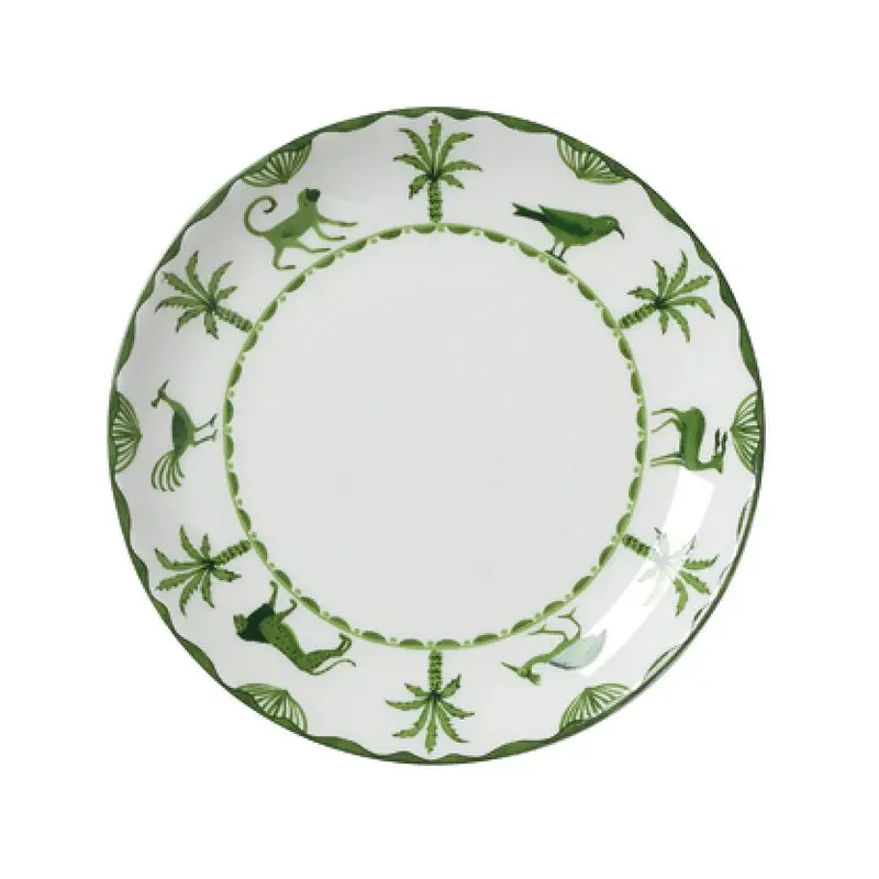 William Edwards Coupe Plate 6 1/2 in Sultans Garden Green - Set of 12