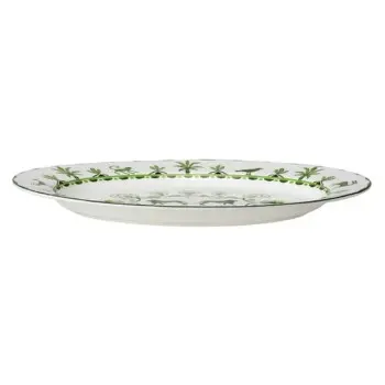 William Edwards Oval Tray 14 1/2 in x 11 in Sultans Garden Green - Set of 6