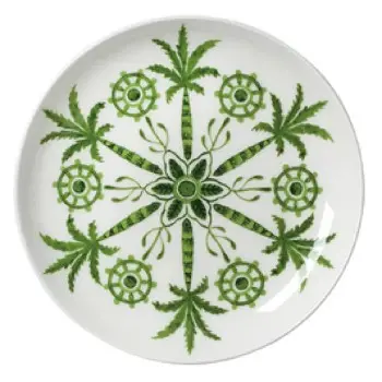 William Edwards Butter Dish Coupe 4 3/4 in Sultans Garden Green - Set of 24