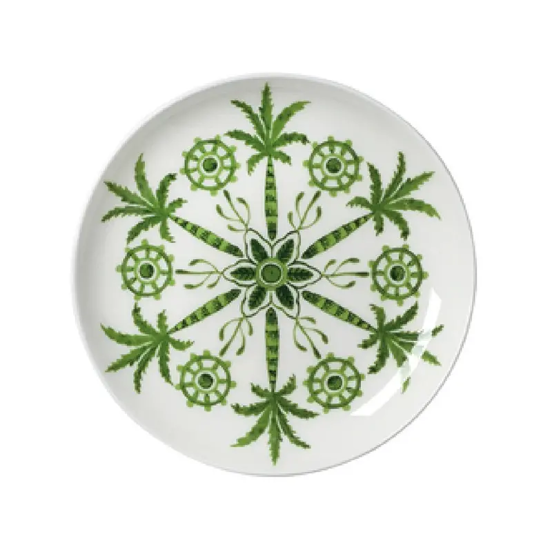 William Edwards Butter Dish Coupe 4 3/4 in Sultans Garden Green - Set of 24