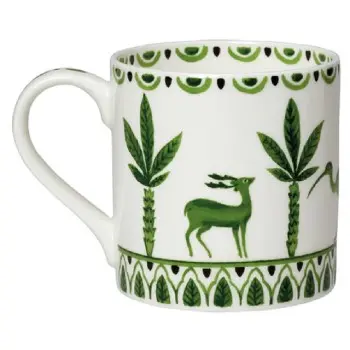 William Edwards Mug Coupe 5 in x 3 1/2 in (12 1/4 oz) Sultans Garden Green - Set of 12