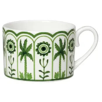 William Edwards Tea Cup Can 4 3/8 in x 2 1/2 in (9 oz) Sultans Garden Green - Set of 12