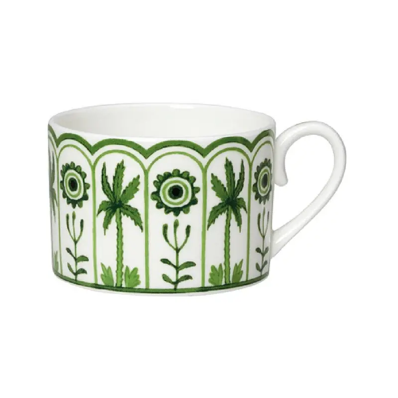 William Edwards Tea Cup Can 4 3/8 in x 2 1/2 in (9 oz) Sultans Garden Green - Set of 12 William Edwards Tea Cup Can 4 3/8 in x 2 1/2 in (9 oz) Sultans Garden Green - Set of 12