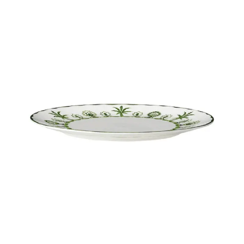 William Edwards Coupe Plate 10 1/2 in Sultans Garden Green - Set of 12