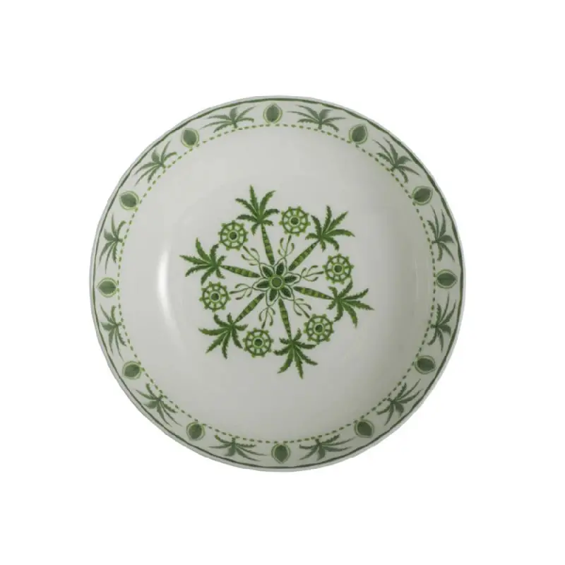 William Edwards Large Bowl Coupe 9 1/8 in (2 qt) Sultans Garden Green - Set of 6 William Edwards Large Bowl Coupe 9 1/8 in (2 qt) Sultans Garden Green - Set of 6