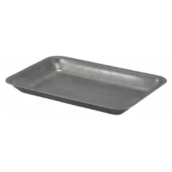 Genware Tray 8 in x 5 3/4 in x 3/4 in Vintage Stainless Steel - Set of 24