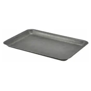 Genware Tray 12 1/2 in x 8 5/8 in x 3/4 in Vintage Stainless Steel - Set of 12