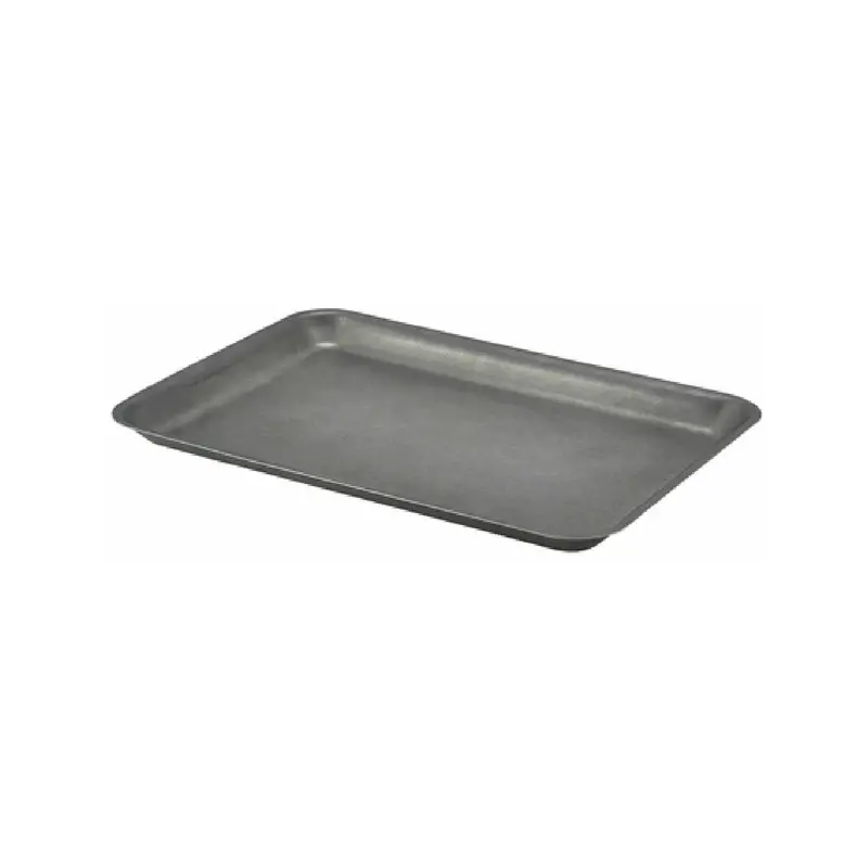 Genware Tray 12 1/2 in x 8 5/8 in x 3/4 in Vintage Stainless Steel - Set of 12