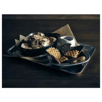 Genware Tray 12 1/2 in x 8 5/8 in x 3/4 in Vintage Stainless Steel - Set of 12