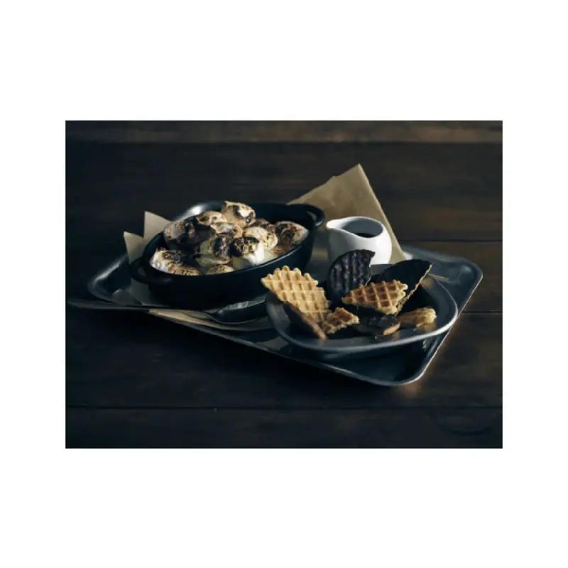 Genware Tray 12 1/2 in x 8 5/8 in x 3/4 in Vintage Stainless Steel - Set of 12