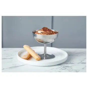 Genware Ice Cream Cup Stem 4 in Vintage Stainless Steel - Set of 12