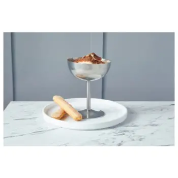 Genware Ice Cream Cup Stem 5 1/8 in Vintage Stainless Steel - Set of 12