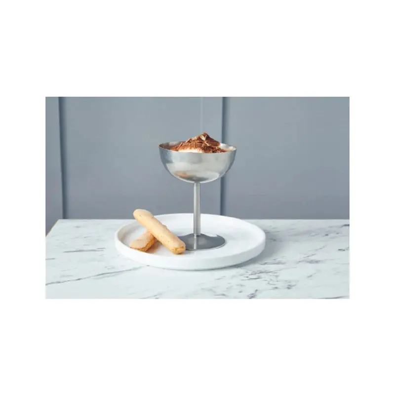 Genware Ice Cream Cup Stem 5 1/8 in Vintage Stainless Steel - Set of 12