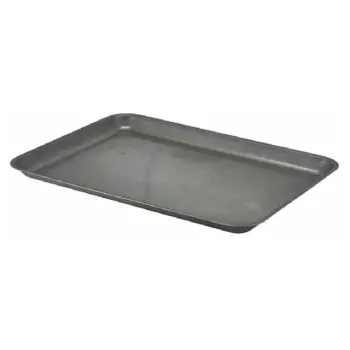 Genware Tray 14 3/4 in x 10 1/2 in x 3/4 in Vintage Stainless Steel - Set of 12