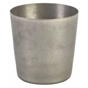 Genware Serving Cup 3 3/8 in x 3 3/8 in (12 3/4 oz) Vintage Stainless Steel - Set of 24