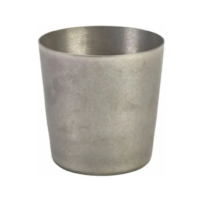 Genware Serving Cup 3 3/8 in x 3 3/8 in (12 3/4 oz) Vintage Stainless Steel - Set of 24 Genware Serving Cup 3 3/8 in x 3 3/8 in (12 3/4 oz) Vintage Stainless Steel - Set of 24