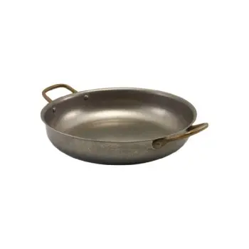 Genware Round Dish 12 in x 9 5/8 in x 2 in (2 qt) Vintage Stainless Steel - Set of 6