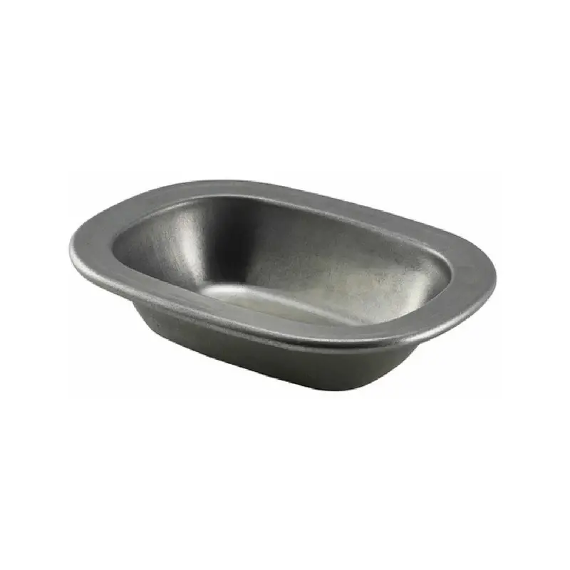 Genware Pie Dish 6 1/4 in x 4 3/4 in x 1 1/2 in Vintage Stainless Steel - Set of 12 Genware Pie Dish 6 1/4 in x 4 3/4 in x 1 1/2 in Vintage Stainless Steel - Set of 12