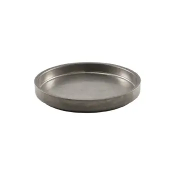 Genware Presentation Plate 8 in Vintage Stainless Steel - Set of 6