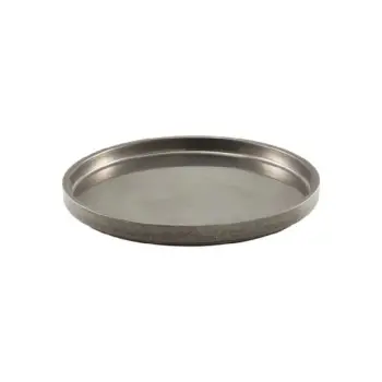 Genware Presentation Plate 10 3/8 in Vintage Stainless Steel - Set of 6