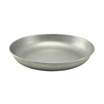 Genware Coupe Plate 8 in Vintage Stainless Steel - Set of 24