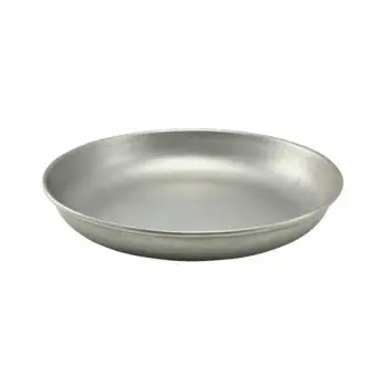 Genware Coupe Plate 9 3/4 in Vintage Stainless Steel - Set of 12