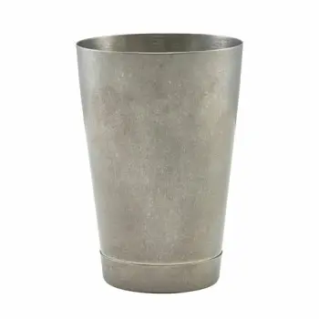 Genware Boston Can Shaker 3 1/2 in x 3 1/2 in x 5 1/8 in (18 oz) Vintage Stainless Steel - Set of 6