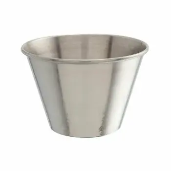 Genware Ramekin 2 3/8 in x 1 3/4 in (2 1/2 oz) Vintage Stainless Steel - Set of 24