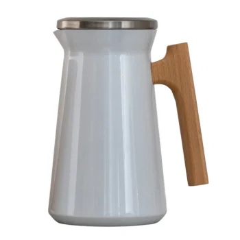 Complements Server Vacuum insulated Stainless Liner With Wood Handle 6 5/8 in x 8 1/2 in (1 Liter) White - Set of 6