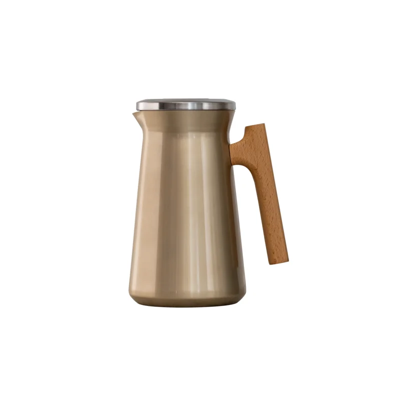 Complements Server Vacuum insulated Stainless Liner With Wood Handle 6 5/8 in x 8 1/2 in (1 Liter) Champagne - Set of 6 Complements Server Vacuum insulated Stainless Liner With Wood Handle 6 5/8 in x 8 1/2 in (1 Liter) Champagne - Set of 6