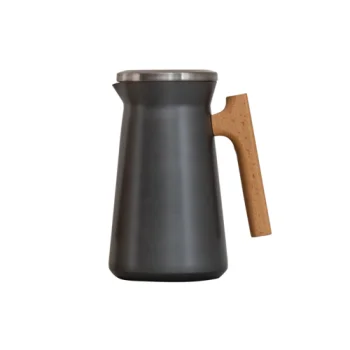 Complements Server Vacuum insulated Stainless Liner With Wood Handle 6 1/2 in x 7 1/2 in (0.7 Liter) Grey - Set of 6