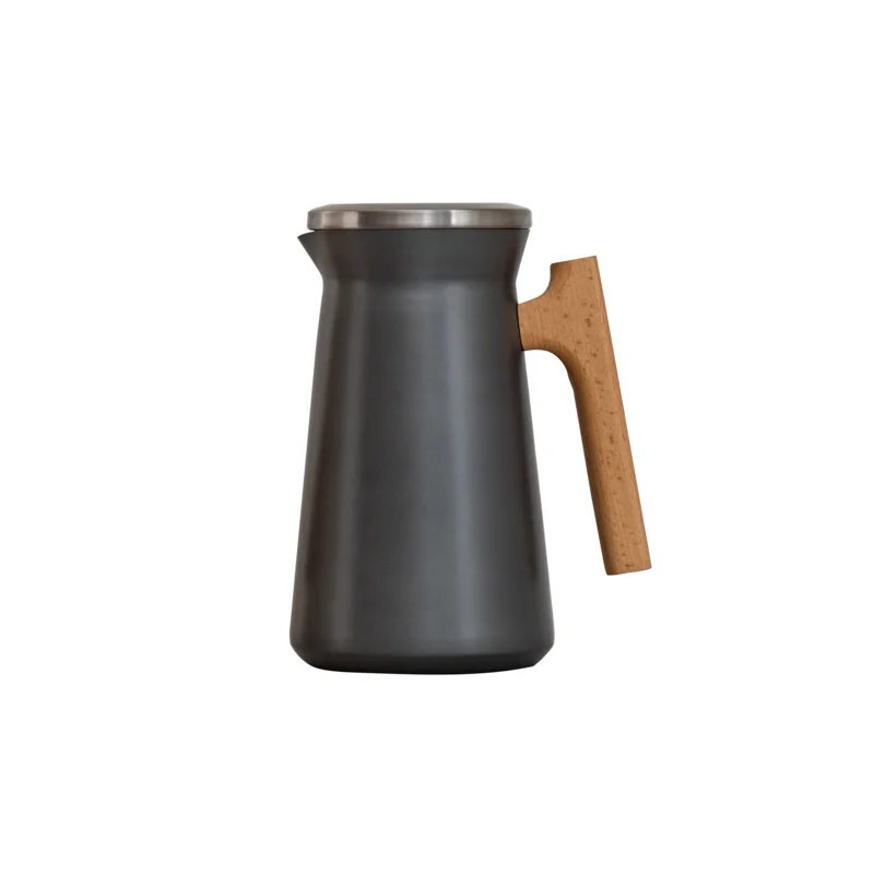 Complements Server Vacuum insulated Stainless Liner With Wood Handle 6 5/8 in x 8 1/2 in (1 Liter) Grey - Set of 6