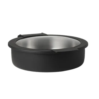 Creations Buffet Hinged Chafer Glass Lid 18 in x 15 3/4 in x 5 1/2 in (2 Gal) Black