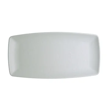 Creations Melamine Rectangular Plate White 13 in x 6 1/2 in x 1 3/8 in Cali - Set of 12