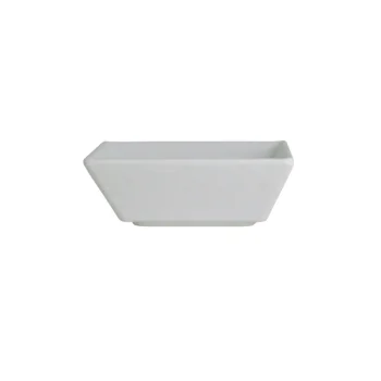 Creations Melamine Square Dish White 4 in x 1 3/8 in (3 oz) Cali - Set of 12