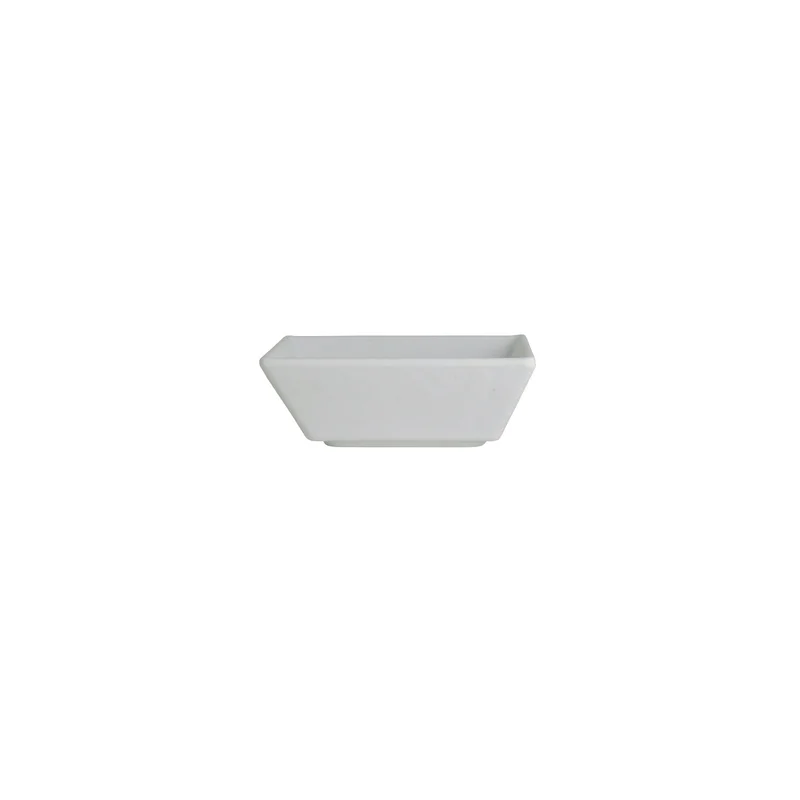 Creations Melamine Square Dish White 4 in x 1 3/8 in (3 oz) Cali - Set of 12