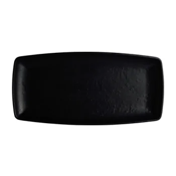Creations Melamine Rectangular Plate Black 11 1/2 in x 5 1/2 in x 1 in Cali - Set of 12