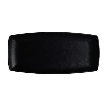 Creations Melamine Rectangular Plate Black 9 1/2 in x 4 3/8 in x 1 in Cali - Set of 12