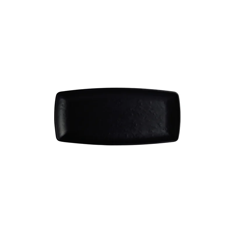 Creations Melamine Rectangular Plate Black 9 1/2 in x 4 3/8 in x 1 in Cali - Set of 12