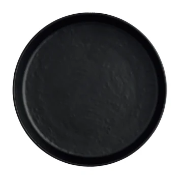 Creations Melamine Round Plate Black 8 in x 1 2/3 in Cali - Set of 12