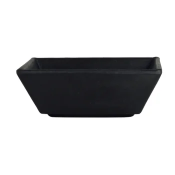 Creations Melamine Square Dish Black 4 in x 1 3/8 in (3 oz) Cali - Set of 12