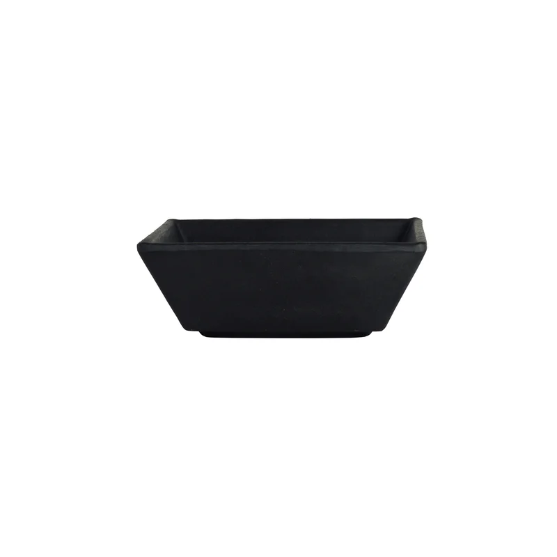 Creations Melamine Square Dish Black 4 in x 1 3/8 in (3 oz) Cali - Set of 12