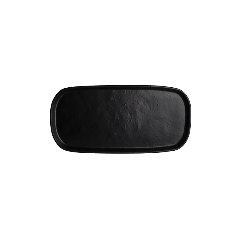 Creations Melamine Rectangular Tray Black 14 1/2 in x 7 in x 1 in Cali - Set of 6