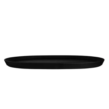 Creations Melamine Oval Tray Black 17 in x 11 3/4 in x 1 in Cali - Set of 12