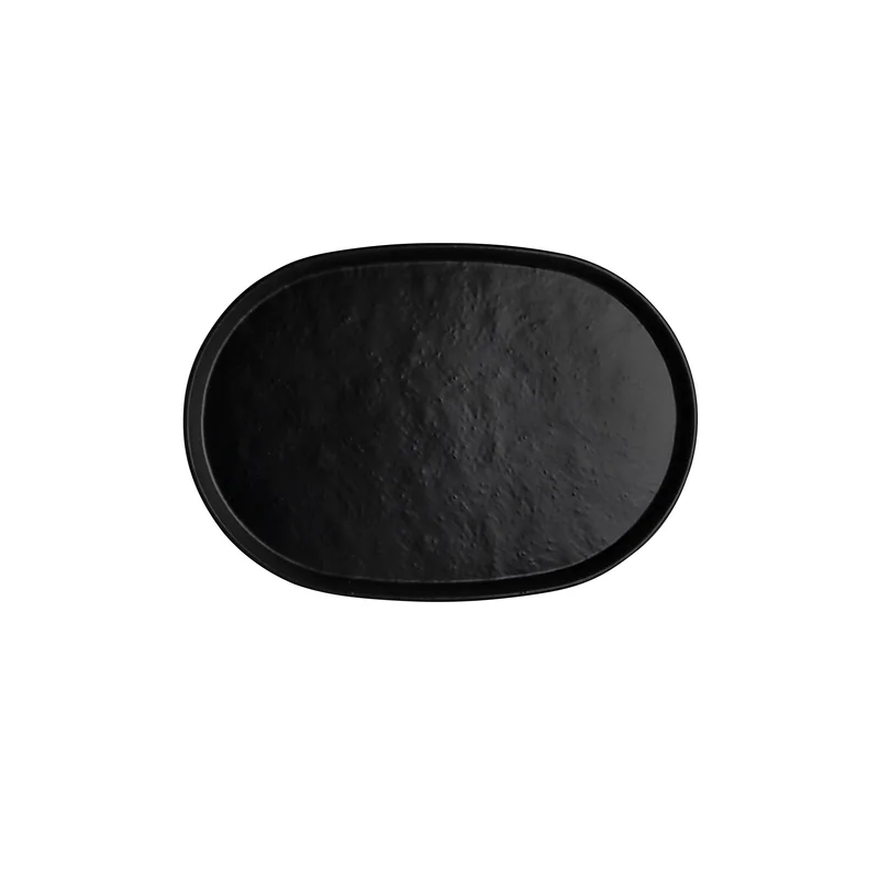 Creations Melamine Oval Tray Black 17 in x 11 3/4 in x 1 in Cali - Set of 12 Creations Melamine Oval Tray Black 17 in x 11 3/4 in x 1 in Cali - Set of 12