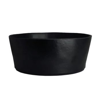 Creations Melamine Round Bowl Black 9 1/2 in x 3 3/4 in (3 1/2 qt) Cali - Set of 6