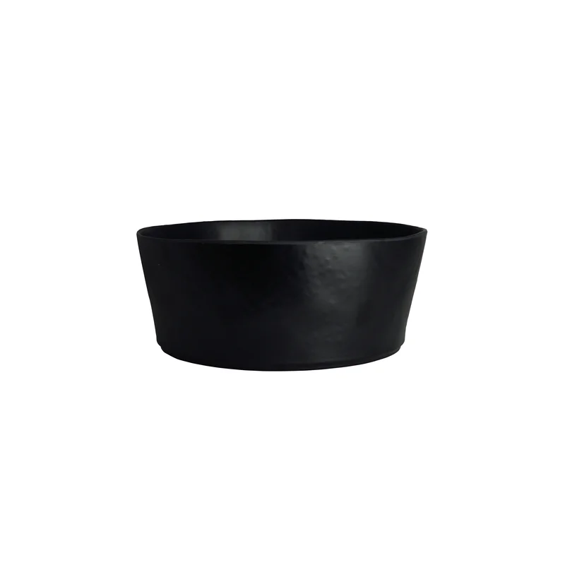 Creations Melamine Round Bowl Black 9 1/2 in x 3 3/4 in (3 1/2 qt) Cali - Set of 6